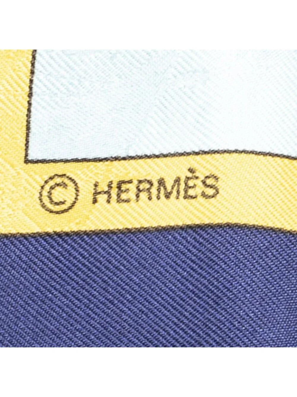 ★SOLD★ Hermes Scarf Blue Red Green 100% Jacquard Silk - Picture 4 of 5